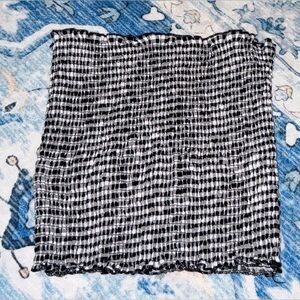 Say Anything Black and White Smocked Tube Top